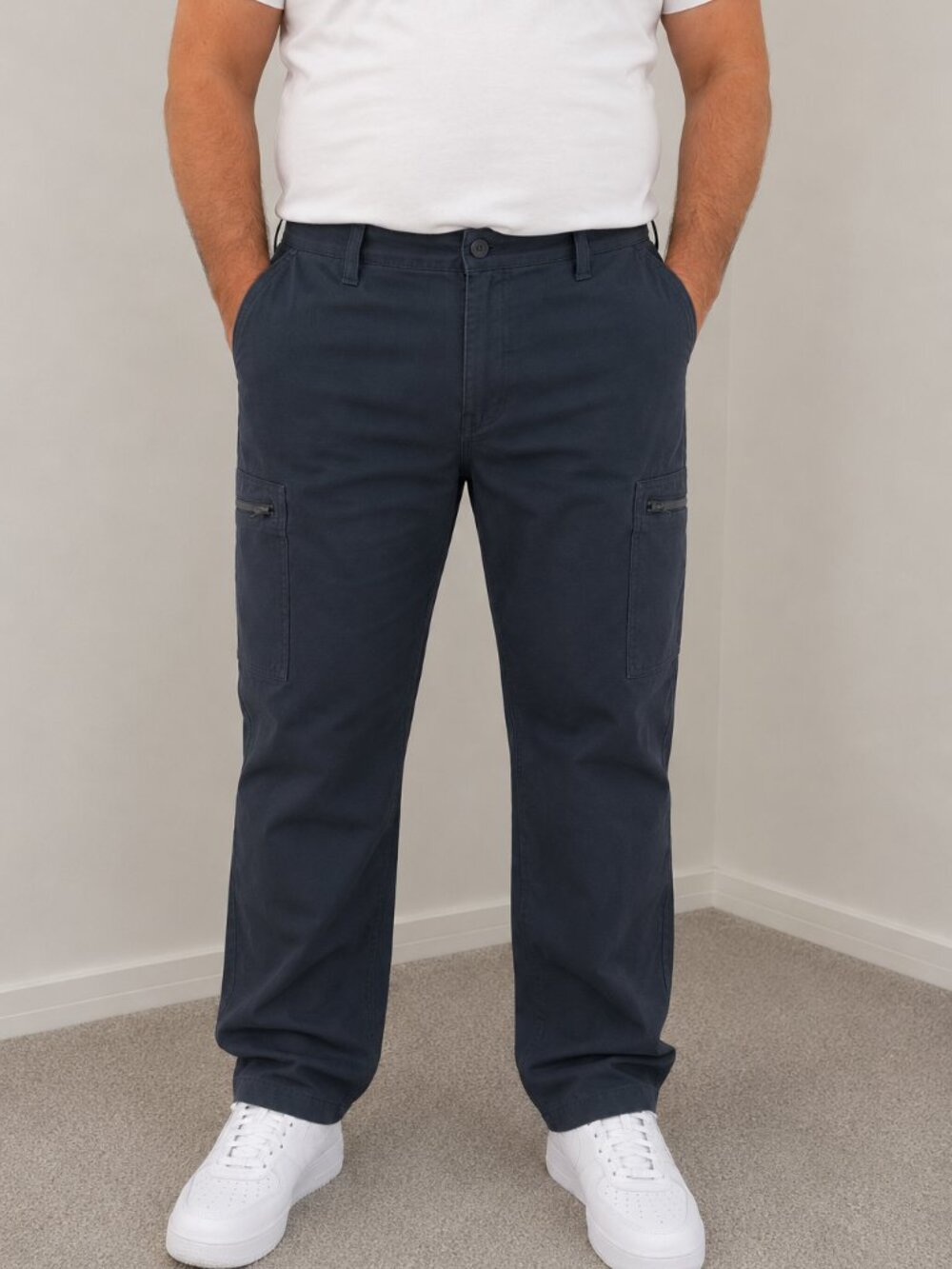 Wrangler Men's Cargo Pants Blue Gray Straight Leg Work Casual Size (38 x 32)
